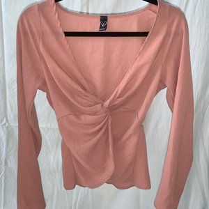 Windsor Long Sleeved Blush Front Knot Top